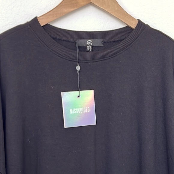 MissGuided Sweatshirt Dress Black Size 10 - Picture 2 of 6